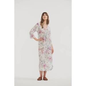 NEW ONESEASON cuba long byron midi dress in floral